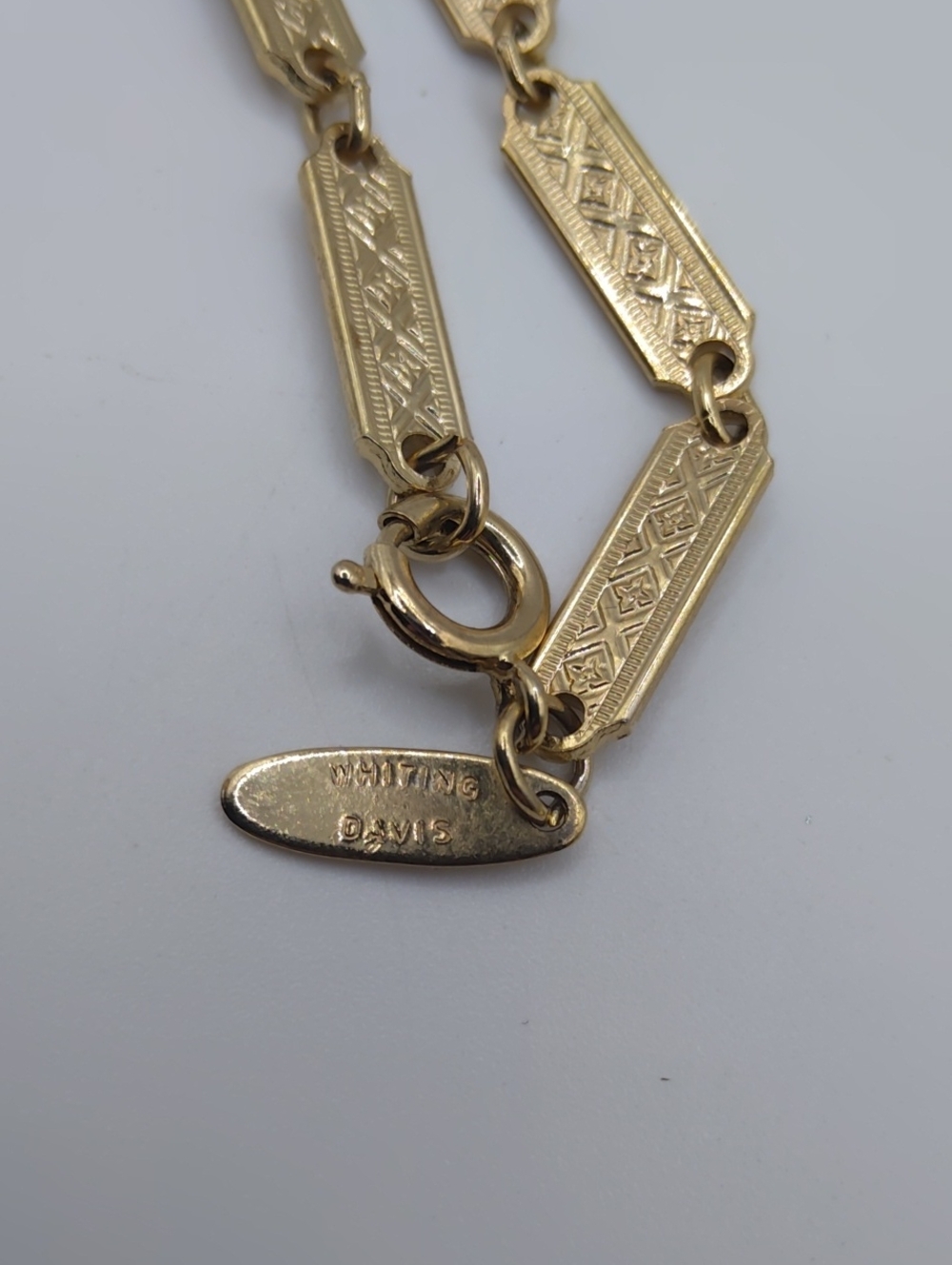 Whiting & Davis Egyptian Revival Pendant Necklace 1960s - Picture 5 of 7
